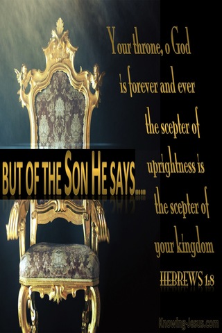 Hebrews 1:8 Your Throne O God Is Established In Heaven (black)
